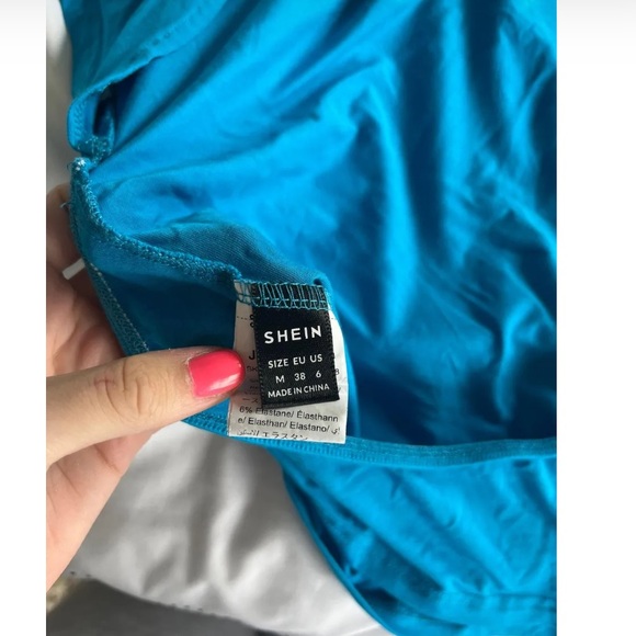 SHEIN Teal Blue Backless Top - Picture 3 of 3